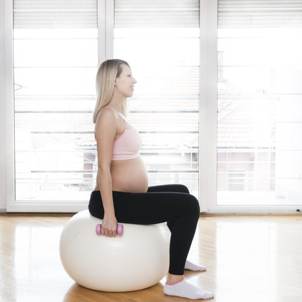 Pregnancy yoga ball exercises